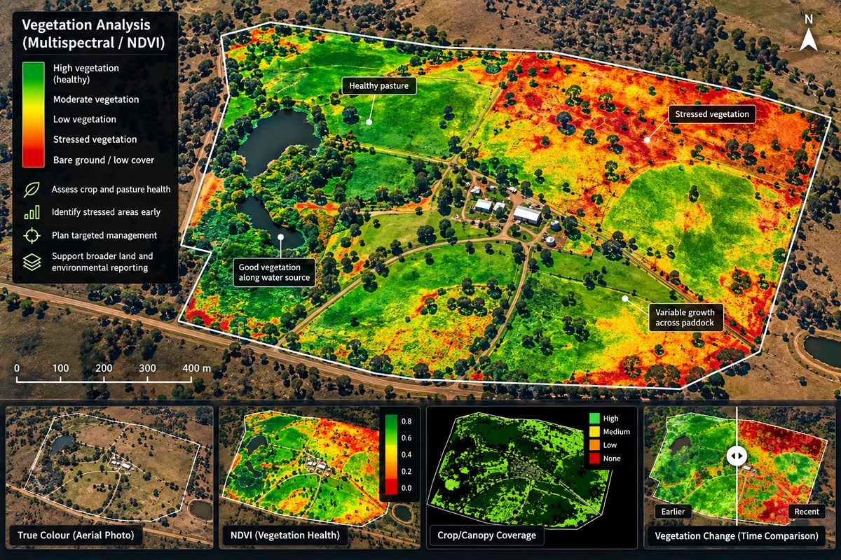 Illustrative vegetation analysis and multispectral-style example