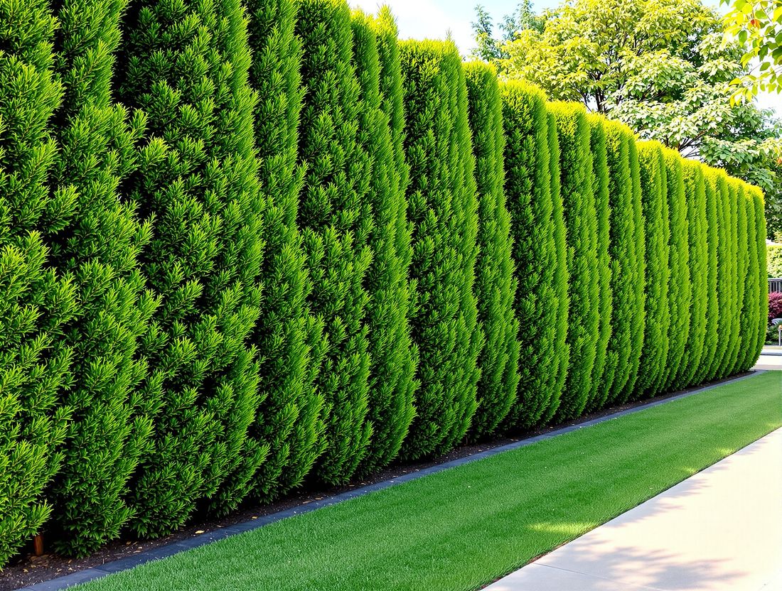 Neatly trimmed hedge beside a clean lawn