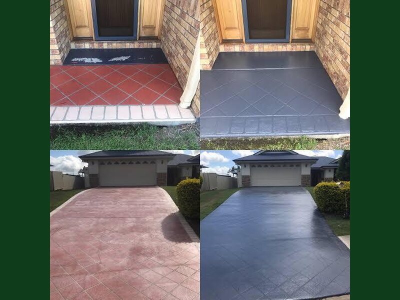 Before-and-after examples of pressure cleaning completed by P&Z